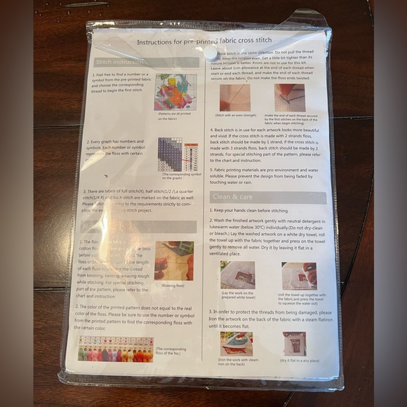 Watercolor Cat Stamped Cross Stitch Kit - Picture 5 of 5